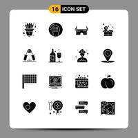 16 Creative Icons Modern Signs and Symbols of grip parcel recreation package eye Editable Vector Design Elements