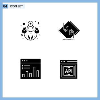 Pictogram Set of Simple Solid Glyphs of eight march analytics board network graph Editable Vector Design Elements