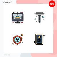 Universal Icon Symbols Group of 4 Modern Filledline Flat Colors of account repair razor fix assignment Editable Vector Design Elements