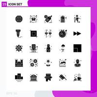 Set of 25 Modern UI Icons Symbols Signs for running exercise seo power battery Editable Vector Design Elements