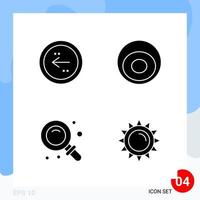 Modern Pack of 4 Icons Solid Glyph Symbols isolated on White Backgound for Website designing vector