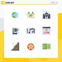 Set of 9 Modern UI Icons Symbols Signs for law book spring auction moon Editable Vector Design Elements