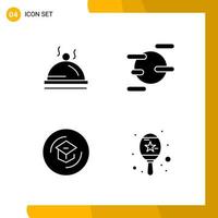 4 Icon Set Solid Style Icon Pack Glyph Symbols isolated on White Backgound for Responsive Website Designing vector