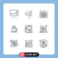 9 Creative Icons Modern Signs and Symbols of list cup right hot student Editable Vector Design Elements