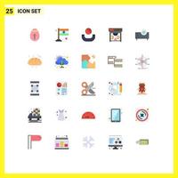 Universal Icon Symbols Group of 25 Modern Flat Colors of technology products deny electronics printing Editable Vector Design Elements