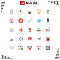 Universal Icon Symbols Group of 25 Modern Flat Colors of bulb mind holiday marketing family Editable Vector Design Elements