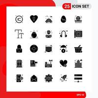 User Interface Pack of 25 Basic Solid Glyphs of basketball ball city egg easter Editable Vector Design Elements