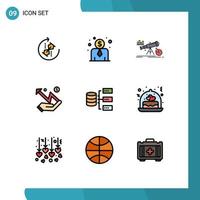 9 Creative Icons Modern Signs and Symbols of servers statistic finance money hand Editable Vector Design Elements