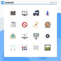 Set of 16 Modern UI Icons Symbols Signs for pack full bus down download Editable Pack of Creative Vector Design Elements