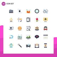 Universal Icon Symbols Group of 25 Modern Flat Colors of kitchen dish shipping cooking wall Editable Vector Design Elements