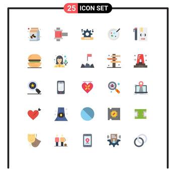 paquete de iconos de vector de stock de 25 signos y símbolos de línea para elementos de diseño de vector editables de plato médico de seguridad de código css