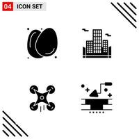 Pixle Perfect Set of 4 Solid Icons Glyph Icon Set for Webite Designing and Mobile Applications Interface vector