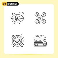 4 Creative Icons for Modern website design and responsive mobile apps 4 Outline Symbols Signs on White Background 4 Icon Pack vector