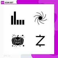 Solid Icon set Pack of 4 Glyph Icons isolated on White Background for Web Print and Mobile vector