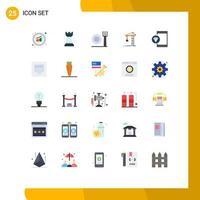 User Interface Pack of 25 Basic Flat Colors of app constructing sports construction crane Editable Vector Design Elements