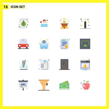 16 Thematic Vector Flat Colors and Editable Symbols of magic design person coding tree Editable Pack of Creative Vector Design Elements