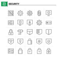 25 conjunto de iconos de seguridad antecedentes vectoriales vector