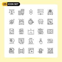 25 Creative Icons for Modern website design and responsive mobile apps 25 Outline Symbols Signs on White Background 25 Icon Pack vector