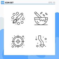 Modern 4 Line style icons Outline Symbols for general use Creative Line Icon Sign Isolated on White Background 4 Icons Pack vector