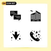 4 Creative Icons for Modern website design and responsive mobile apps 4 Glyph Symbols Signs on White Background 4 Icon Pack vector