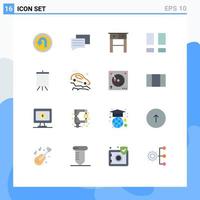 Universal Icon Symbols Group of 16 Modern Flat Colors of accident board drawer art layout Editable Pack of Creative Vector Design Elements