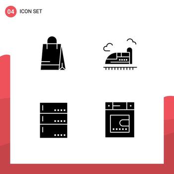 4 Solid Glyph concept for Websites Mobile and Apps handbeg devices bullet speed dryer Editable Vector Design Elements