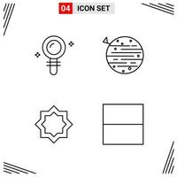 4 Icons Line Style Grid Based Creative Outline Symbols for Website Design Simple Line Icon Signs Isolated on White Background 4 Icon Set vector