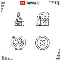 4 Icons Line Style Grid Based Creative Outline Symbols for Website Design Simple Line Icon Signs Isolated on White Background 4 Icon Set vector