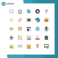 Flat Color Pack of 25 Universal Symbols of creative gadget baluance disc computers Editable Vector Design Elements