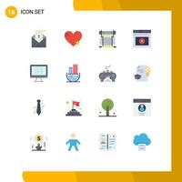 16 Flat Color concept for Websites Mobile and Apps website page favorite internet cpu Editable Pack of Creative Vector Design Elements