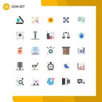 Group of 25 Modern Flat Colors Set for consumption sets sun instagram feed Editable Vector Design Elements