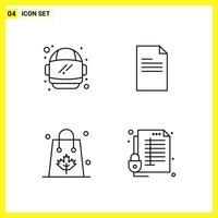 4 Icon Set Simple Line Symbols Outline Sign on White Background for Website Design Mobile Applications and Print Media vector