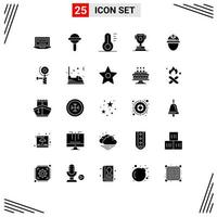 25 iconos creativos signos y símbolos modernos del día juego naturaleza deporte logro elementos de diseño vectorial editables vector