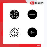 Group of 4 Modern Solid Glyphs Set for clock service time delete value Editable Vector Design Elements