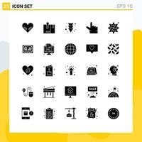Editable Vector Line Pack of 25 Simple Solid Glyphs of home gear arrow process zoom Editable Vector Design Elements