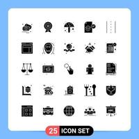 Pictogram Set of 25 Simple Solid Glyphs of driveway school trusted knowledge education Editable Vector Design Elements