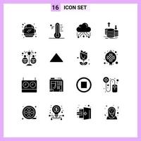 16 Icons in Solid Style Glyph Symbols on White Background Creative Vector Signs for Web mobile and Print