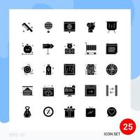 25 Creative Icons Modern Signs and Symbols of finance power mode activate croos power brain Editable Vector Design Elements