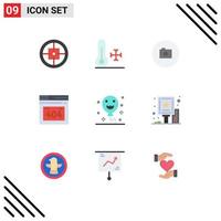 Universal Icon Symbols Group of 9 Modern Flat Colors of halloween http error weather error page ui Editable Vector Design Elements