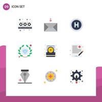 Modern Set of 9 Flat Colors Pictograph of doctor disk hospital data seo Editable Vector Design Elements