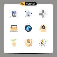 9 Flat Color concept for Websites Mobile and Apps earth for rent water sign winter Editable Vector Design Elements