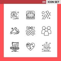 9 Icon Pack Line Style Outline Symbols on White Background Simple Signs for general designing vector