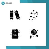 Pictogram Set of 4 Simple Solid Glyphs of halogen energy growth spring gas Editable Vector Design Elements