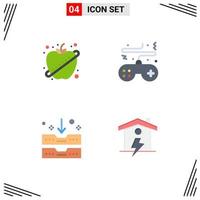 4 Creative Icons Modern Signs and Symbols of apple archive fitness console drawer Editable Vector Design Elements