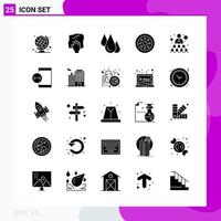 Solid Icon set Pack of 25 Glyph Icons isolated on White Background for Web Print and Mobile vector