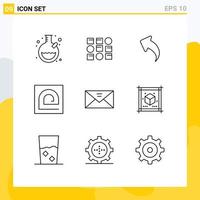 9 Creative Icons Modern Signs and Symbols of mail envelope up reader fingerprint Editable Vector Design Elements