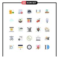 conjunto de 25 iconos de interfaz de usuario modernos signos de símbolos para cpu gadget de computación computadora coser elementos de diseño vectorial editables vector