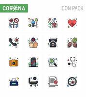 Coronavirus 2019nCoV Covid19 Prevention icon set heart care heart viral beat vaccine viral coronavirus 2019nov disease Vector Design Elements