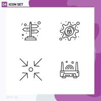 4 Creative Icons Modern Signs and Symbols of arrows expand cyber crime setting electronic Editable Vector Design Elements