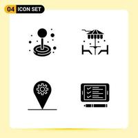 Solid Glyph concept for Websites Mobile and Apps joystick location play dinner gear Editable Vector Design Elements